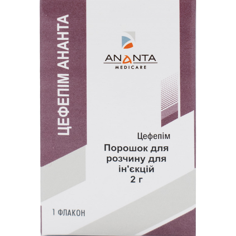 Цефепім Ананта пор. д/р-ну д/ін. 2г фл. №1